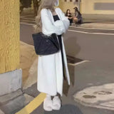 Waxy Knitted Cardigan Women's Autumn And Winter New Loose Large Size Thin And Lazy Style Imitation Mink Velvet Long Coat-Outfit