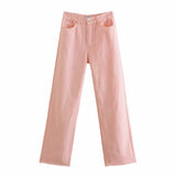 New Spring Style Is High-Waisted And Thin, Loose Straight Trousers, Casual Wide-Leg Pants 6147001-Outfit