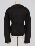 Toloer Female Autumn 2024 New Comfortable Leisure Personality Cut Slim Senior Sense Women's Jacket Short Jacket-Outfit
