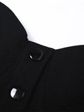 Black Button Down Corset Top-Outfit