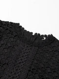 Embroidery Dresses For Women Round Neck Lantern Sleeve High Waist Folds Vinage A Line Dress Female Autumn Fashion