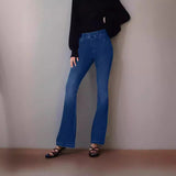 High-Waisted Stretch Women's Wear Jeans-Outfit