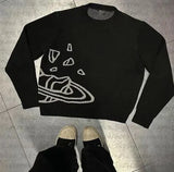 Street Y2k Coat Sports Street Hip-Hop Leisure Color Impact Style Knitted Couple Sweaters Wear Fashion-Outfit
