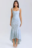 Summer Hot New Sexy Fashion Word Thoracic Fish Bone Pack Hip Fish Tail Dress