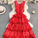 Luxury High-End Sleeveless Dress Women's Summer Harvest Waist Thin Luxury Temperament Chic Cake