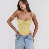 Summer New Lace Splicing Tie With Sexy Blouse Babes Sling Vest
