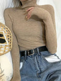 High Neck Jumper Knit Top-Outfit