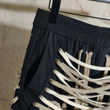Patchwork Strap pants For Female High Waist Slimming Patchwork Zipper Women's Casual pant Fashion Streetwear