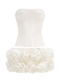 Corset Top And 3d Flower Micro Skirt Set-Outfit