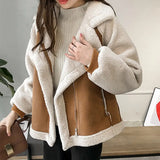 Women Winter Faux Fur Suede Jackets Coat Thicken Warm Lambs Wool Teddy Coats Ladies Loose Oversized Outwear Tops Woman