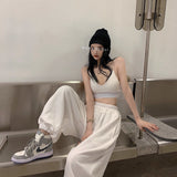 White Slacks Loose Thin Jazz Dance Lanterns Hot Babes Solid-Colored Casual