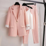 Toloer / Large Size Women's 200 Jin Fat Sister Autumn Suit Female Casual Suit Jacket Loose Thin Two Sets-Outfit