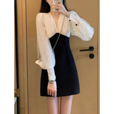 Toloer Fragrant Wind Dress Spring Dress 2024 New Female Waist Show Thin Socialite Temperament Retro Sense Lace Skirt-Outfit