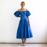 Women's Collar Dress Soaked Sleeve High-Waisted Dopamine Wearing Large Swing Dress Women's