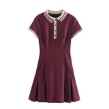 Homemade New Women's Classic Fashion Clamming Threaded Dress 2180