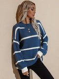 Spring Striped Pullover Loose