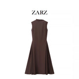 Homemade New Women's Dress Classic Fashion Vietnamese Small Semi-Necked
