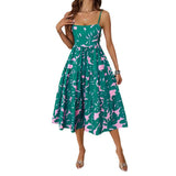 Summer New Women's Elegance Elegance Flora Flower Printed Medium-Long