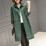 Leisure In The Long Windbreaker Female Autumn 2024 New Loose Fashion Women's Versatile Small Coat-Outfit