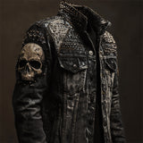 Trend 3D Digital Pattern Printing Fashion High Street Denim Jacket Men And