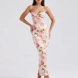 Summer New Flower Print Sexy Wrapped Breast Temperament Sling