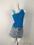 Toloer Color Lemon Yellow Vest Female Dopamine Wear With Stereo Flower Sling Handmade Hook Flower Diagonal Shoulder