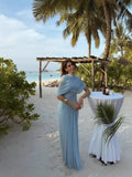 Spring And Summer Skin Retro Shawl Folding Feeling Straight Dress