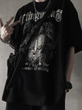 Men's Gothic Punk Shield Graphic Tee-Outfit