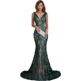 New Annual Evening Dress Sleeveless Sexy V-Neck Dress Party