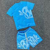 Letter Print Loose Short-Sleeved Top Street Hip-Hop Men And Women T-Shirt Shorts