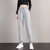 Toloer Pants Korean Version Loose Thin Students Tied Everything Ins Trend Casual Pants Autumn Women's Pants-Outfit