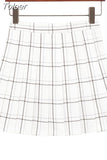 Sweet Women Pleated Skirt Fashion Plaid A-Line Mini High Waist Chic Skirt Kawaii Summer Casual Ladies Plaid