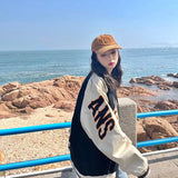 Embroidery Baseball Jacket Women Men Couple Unisex Coat Hip Hop Streetwear Patchwork PU Leather Oversize Varsity Bomber