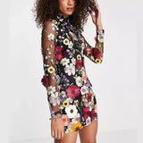 Three-Dimensional Flower Bag Hip Sexy Dress Women's 2025 Spring And Summer