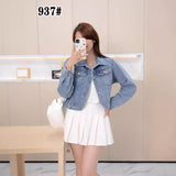 Long-Sleeved Denim Jacket-Outfit