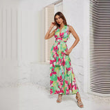 Shooting 2026 Summer Women's New Commuter Printing Tie With Open Hottie Dress