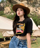 Toloer 2024 New Hottie Everything Ins Trendy T-Shirt Women's Design Sense Chain Short Crop Black Short-Sleeved