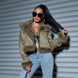 2024 For Suede Short Jacket Female Autumn Winter Jacket Motorcycle Clothing Female New-Outfit