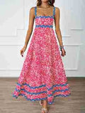 Summer Women's New Printed Vacation Long Suspension Dress Temperament Sexy Dress