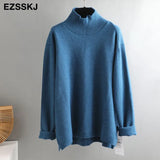 Autumn Winter O-NECK oversize thick Sweater pullovers Women 2021 loose cashmere turtleneck Sweater Pullover female Long