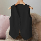 Suit Vest Young Vest Spring And Autumn New Repair Women Black Short Female Horse Clip
