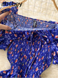 New Fashion Floral Robe Print Long Dress Ruffle Maxi Sundress Bohemian Women Summer Sexy Casual Elegant Strapless