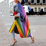 Spring And Autumn Wishebay Long Horn Sleeve Coat Print Loose Wind Coat
