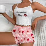 New Multi-Color Printed Milk Silk Casual Home Clothes Shorts With Two-Piece