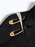 Toloer Pin Decoration Suit Female Autumn 2024 New Fashion Mesh Stitching Long Sleeve Slim Slim Coat-Outfit