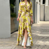 Toloer Fashion Women's Wear Ins Fashion Print Lace-Up Temperament Elegant Slit