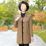 Middle-Aged And Old Women Spring Dress High-End Suit 40-50 Fashion Mother Dress Long Temperament All-Match Suit Thin Coat-Outfit