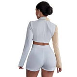 Toloer And Winter 2024 Fashion Hot Style Women's Suit Collar Contrast Color Short Women's Small Suit Suit-Outfit