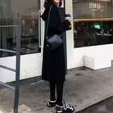 Autumn And Winter Thickened Hooded Sweater Dress Women's Straight Tube Loose Waist Length Style To Wear Thin Knitted Bottom Sweater-Outfit
