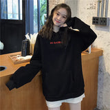 Toloer Autumn / Winter Hoodie Ins Hikhara Night Wind Plus Velvet Hooded Top Loose Plus Size Korean Coat Women's